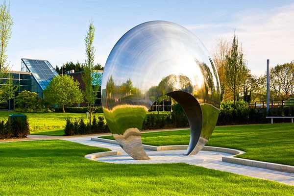 Large Polished Stainless Steel Archway Sculpture for Public and Urban Spaces